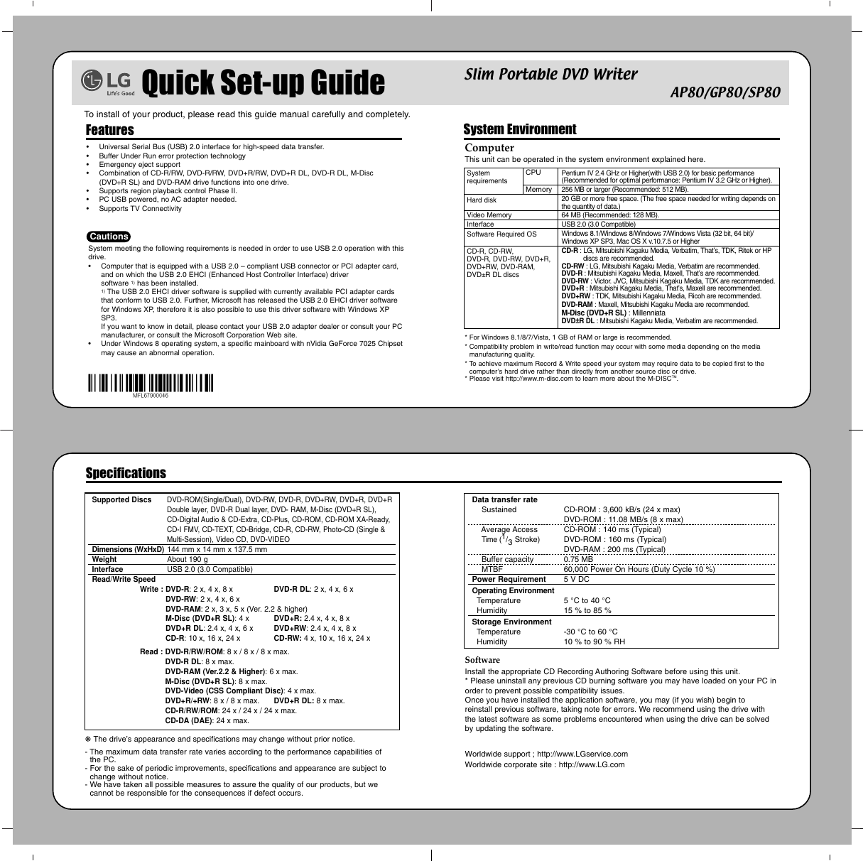 Page 3 of 4 - LG SP80NB60 AP80_GP80_SP80-QSG-0046 User Manual Owner's  File?file Id=KROWM000616352