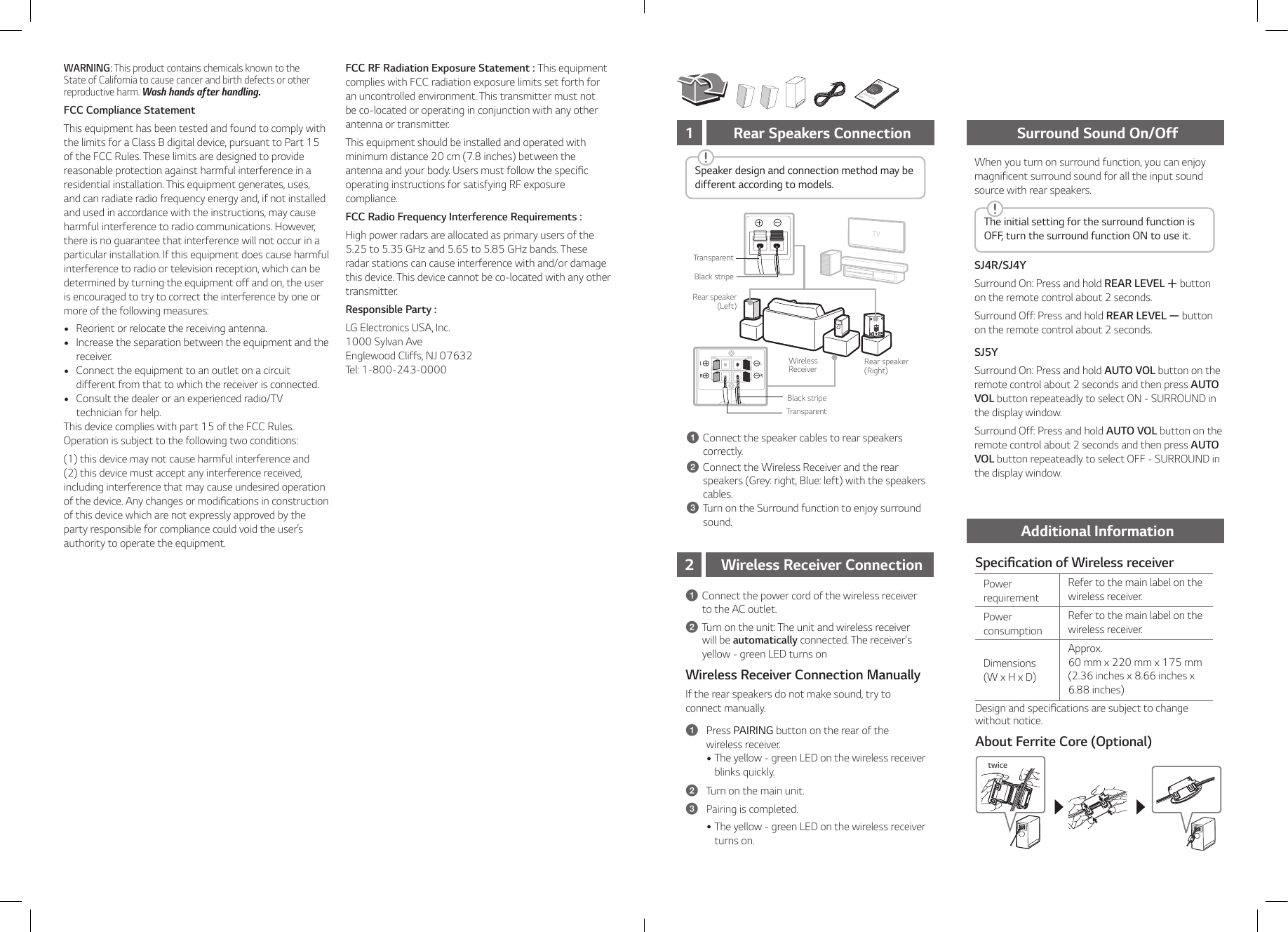 Page 2 of 2 - LG SPJ4-S User Manual Guide SPJ4-S.DUSALLK SIM ENG MFL69710422