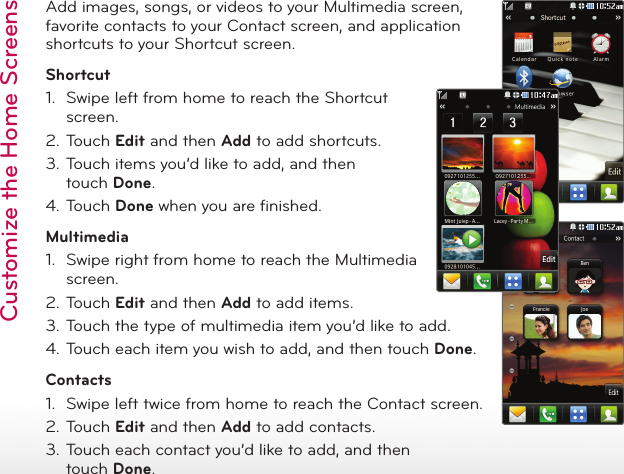 Page 4 of 10 - LG UN510 User Manual Quick Start Guide Banter Touch QSG