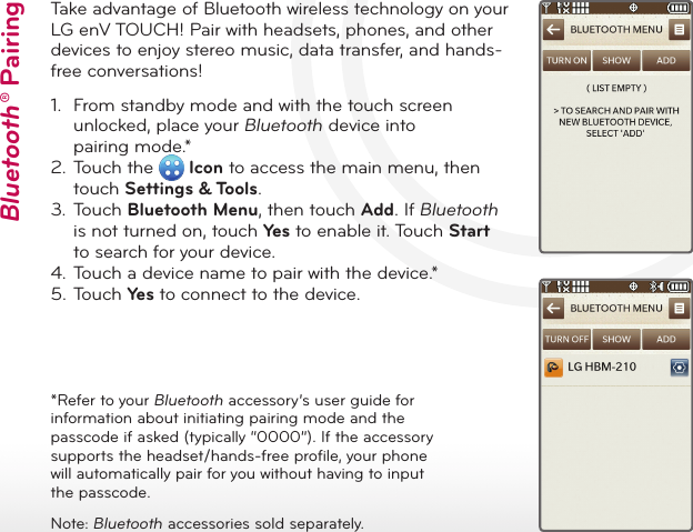 Page 11 of 12 - LG VX11000 User Manual Quick Start Guide En VTouch QSG