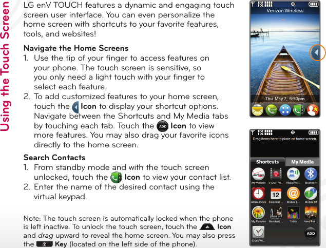 Page 4 of 12 - LG VX11000 User Manual Quick Start Guide En VTouch QSG