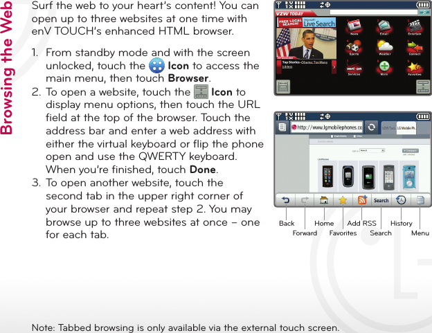Page 7 of 12 - LG VX11000 User Manual Quick Start Guide En VTouch QSG