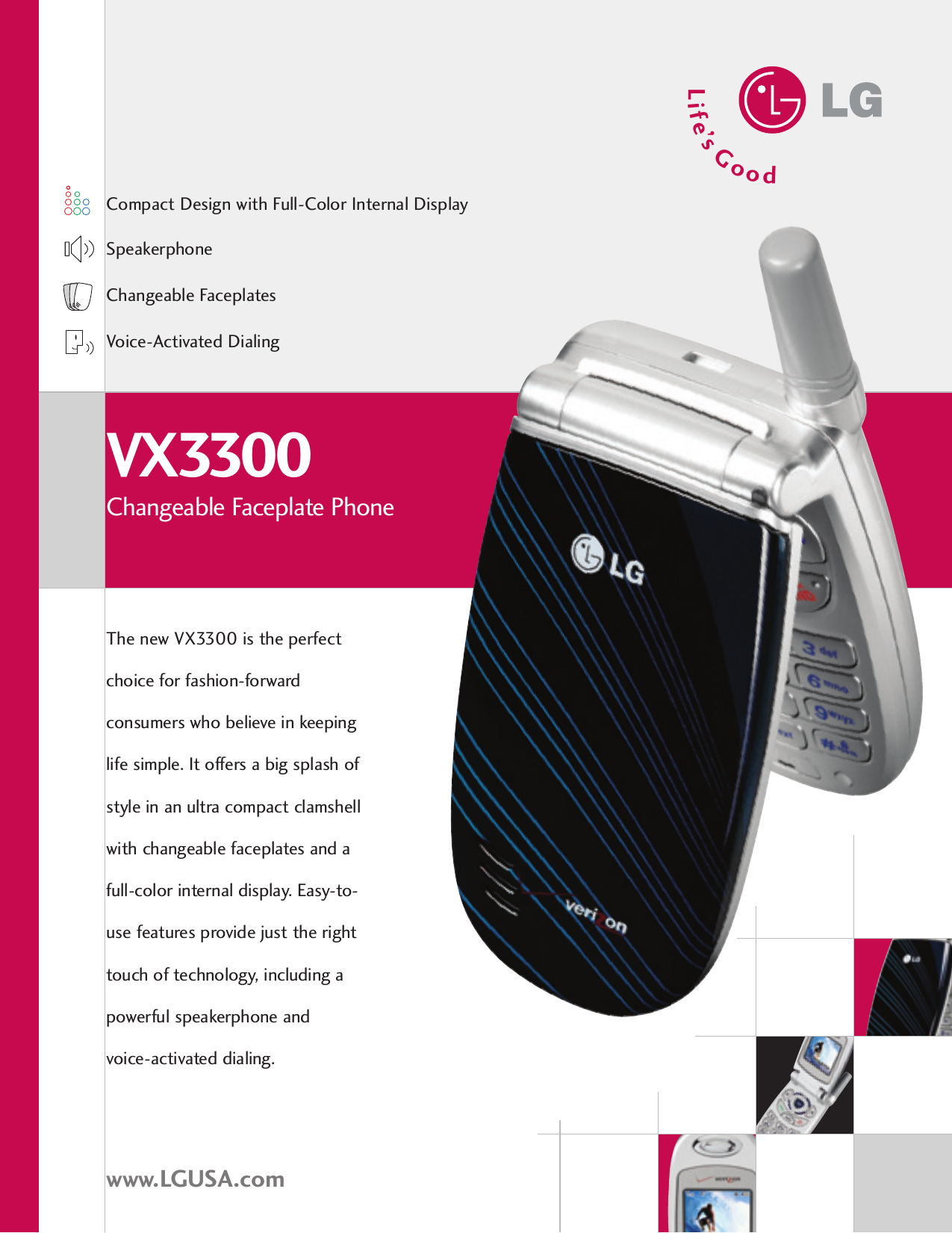 Page 1 of 2 - LG VX3300 VX3300_DataSheet User Manual Data Sheet Datasheet