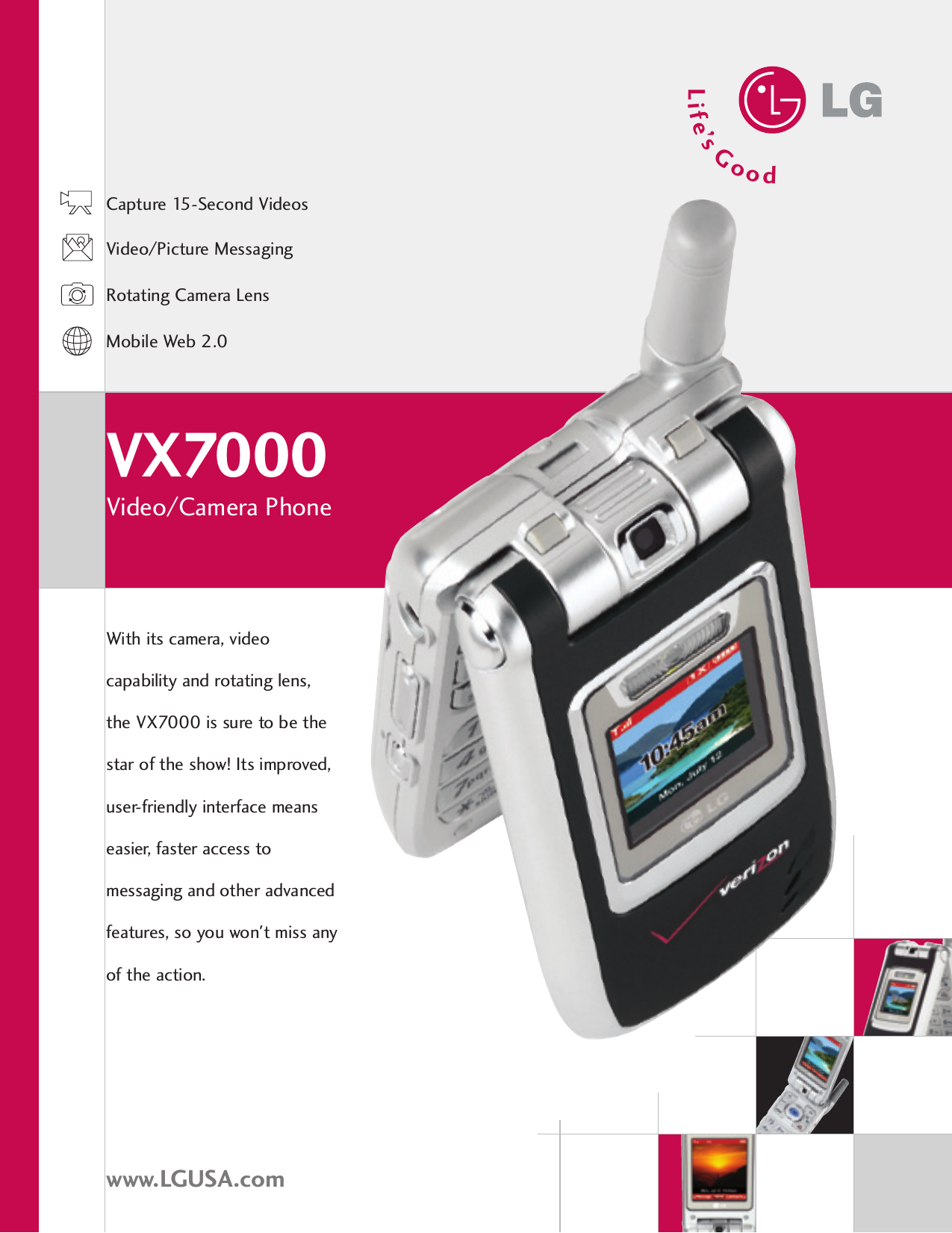 Page 1 of 2 - LG VX7000 VX7000BK_DataSheet User Manual Data Sheet VX7000BK Datasheet