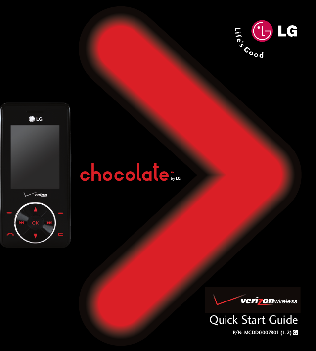 Page 1 of 12 - LG VX8500 Pink QSG_chocolate_rev1.2G User Manual Quick Start Guide Chocolate QSG E
