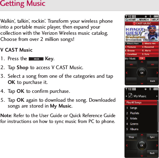 Page 4 of 8 - LG VX8800 Pink QSG_Venus_LG User Manual Quick Start Guide Venus QSG E