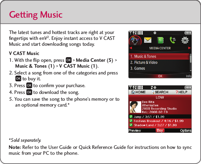 Page 4 of 8 - LG VX9100 Black User Manual Quick Start Guide En V2 QSG