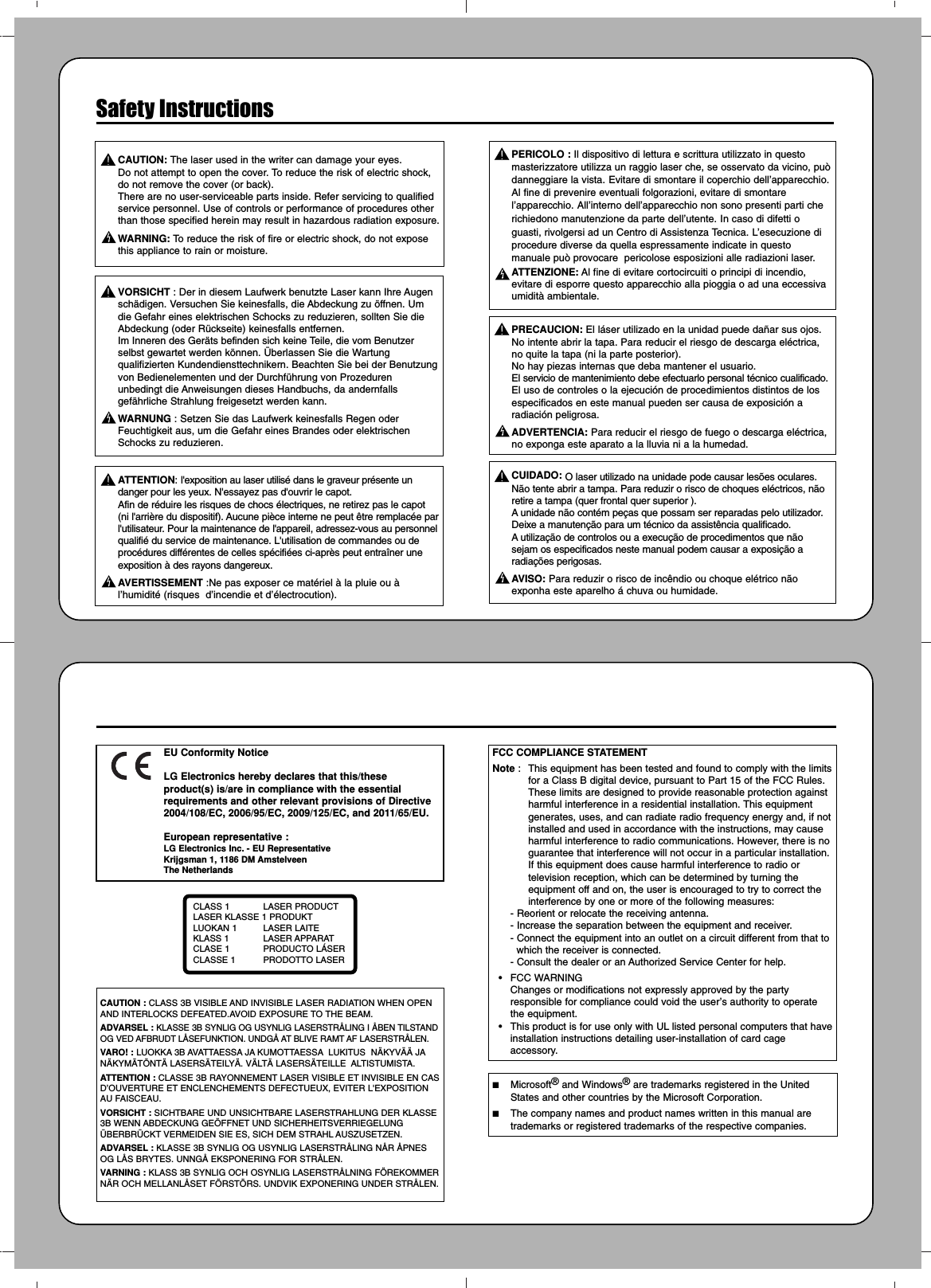 Page 4 of 4 - LG WP40NB30 BP40-QSG-7898 User Manual Owner's