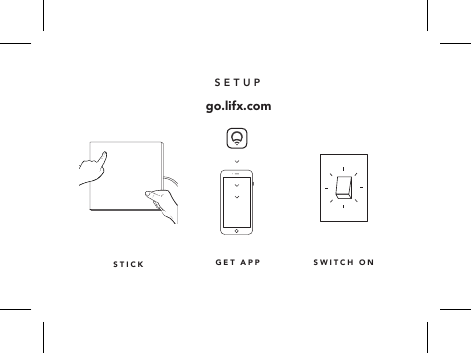 SWITCH ONSETUPgo.lifx.comGET APPSTICK