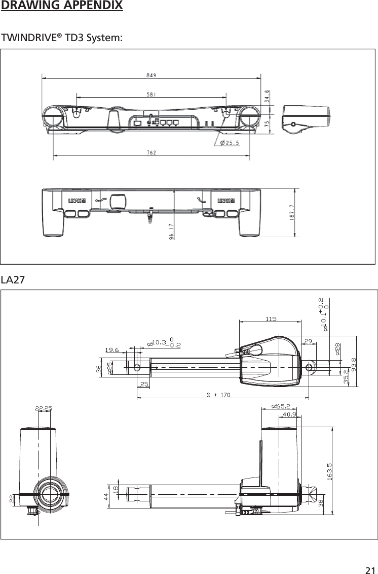 21DRAWING APPENDIXTWINDRIVE® TD3 System:LA27