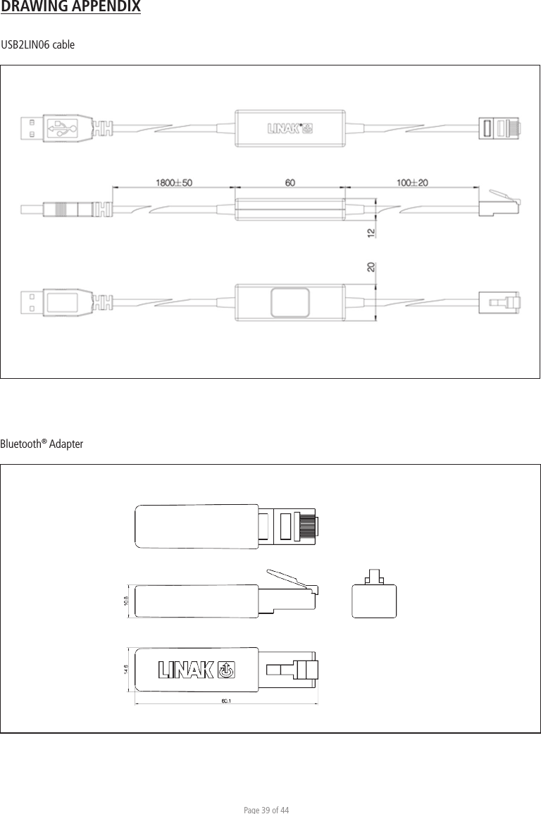 Page 39 of 44DRAWING APPENDIXUSB2LIN06 cableBluetooth® Adapter