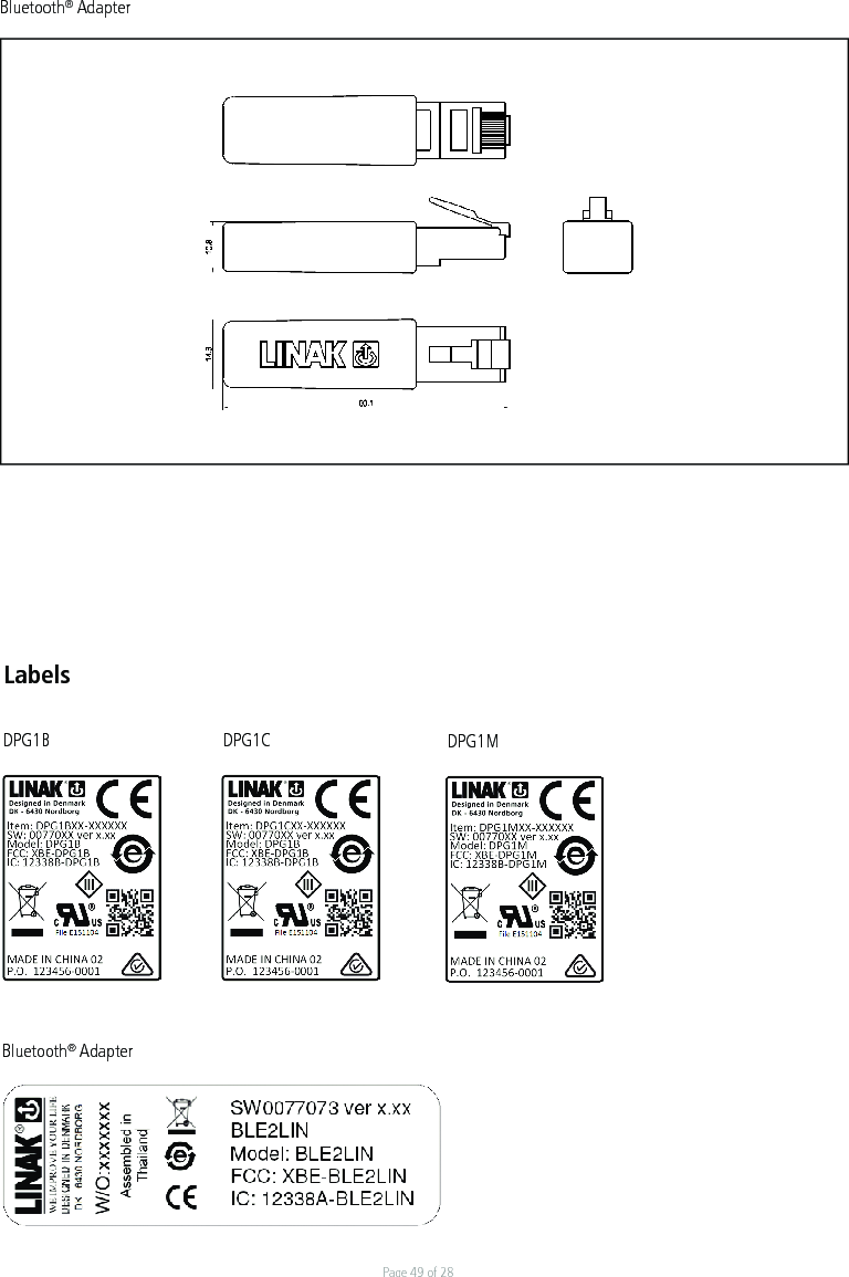 Page 49 of 28Bluetooth® AdapterLabelsDPG1B DPG1C DPG1MBluetooth® Adapter