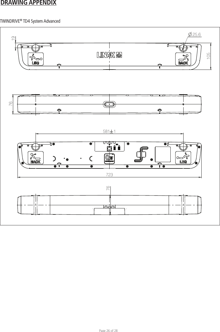 Page 26 of 28DRAWING APPENDIXTWINDRIVE® TD4 System AdvancedDrawing No.: TD4_ADVANCED105197676723581 125.6Drawing No.: TD4_ADVANCED