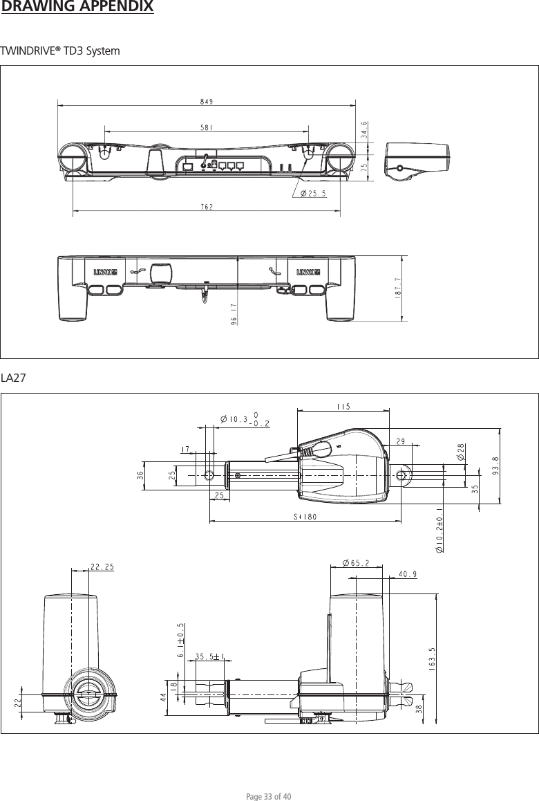 Page 33 of 40DRAWING APPENDIXTWINDRIVE® TD3 SystemLA27