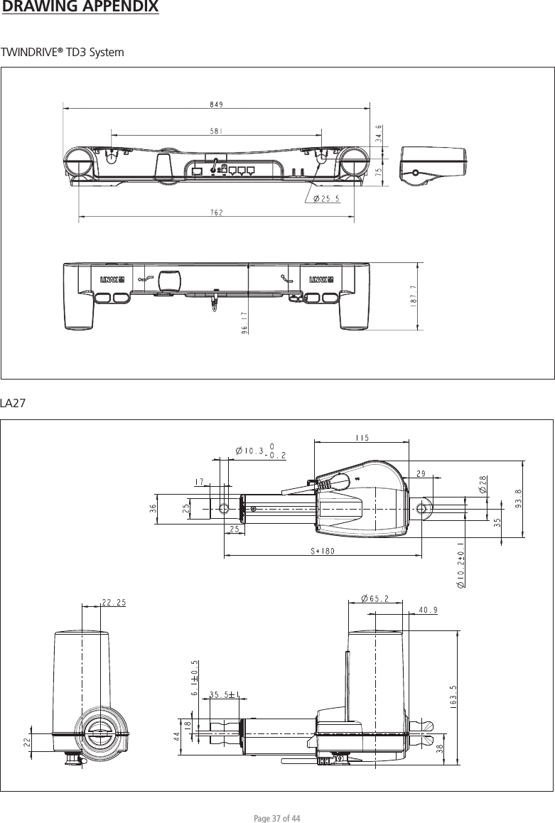 Page 37 of 44DRAWING APPENDIXTWINDRIVE® TD3 SystemLA27