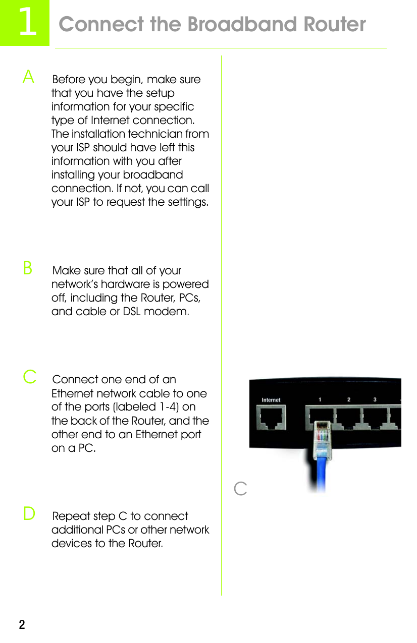 Page 2 of LINKSYS WRK54GV3 Wireless-G Broadband Router with 4-Port Switch User Manual Manual 1