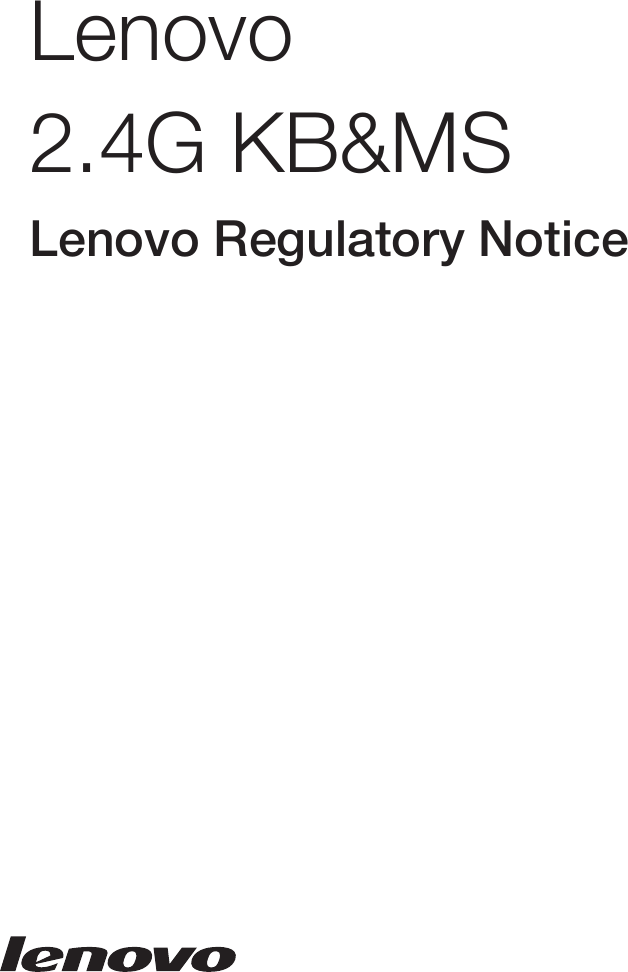 Lenovo2.4G KB&amp;MSLenovo Regulatory Notice