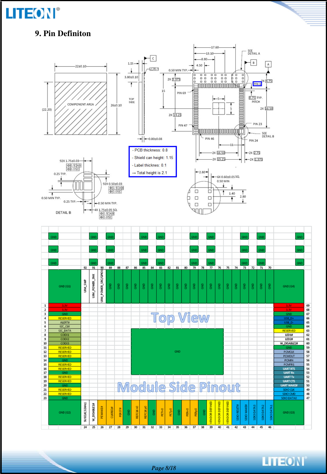  Page 8/18 9. Pin Definiton      