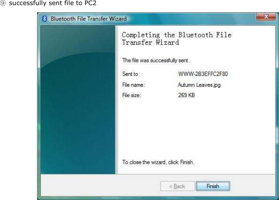  ⑨  successfully sent file to PC2                                    