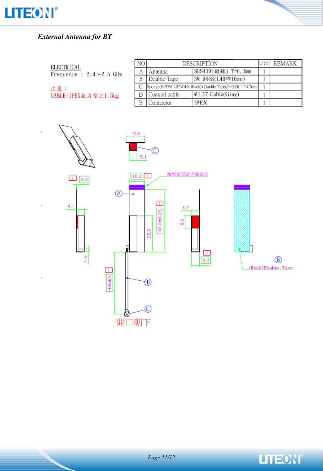  Page 11/12   External Antenna for BT        