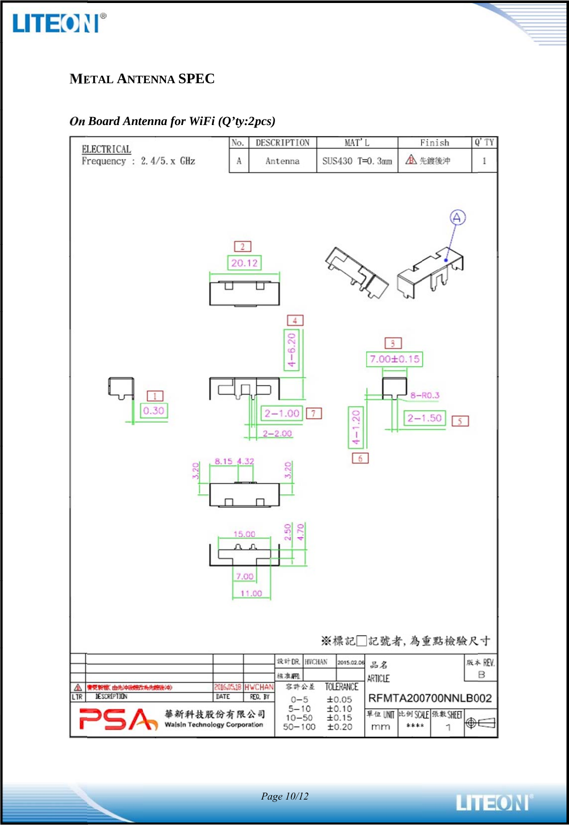       MEOn ETAL ANTBoard AnteENNA SPEenna for WEC WiFi (Q’ty:2p2pcs) Page 10/12 