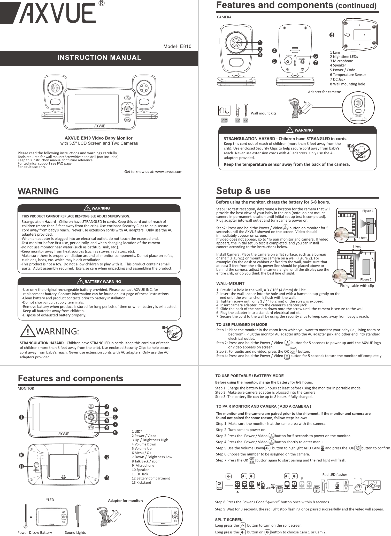Page 1 of LOFTYNN INTELLIGENCE 810T Baby Monitor User Manual E810                                 2018 1 30