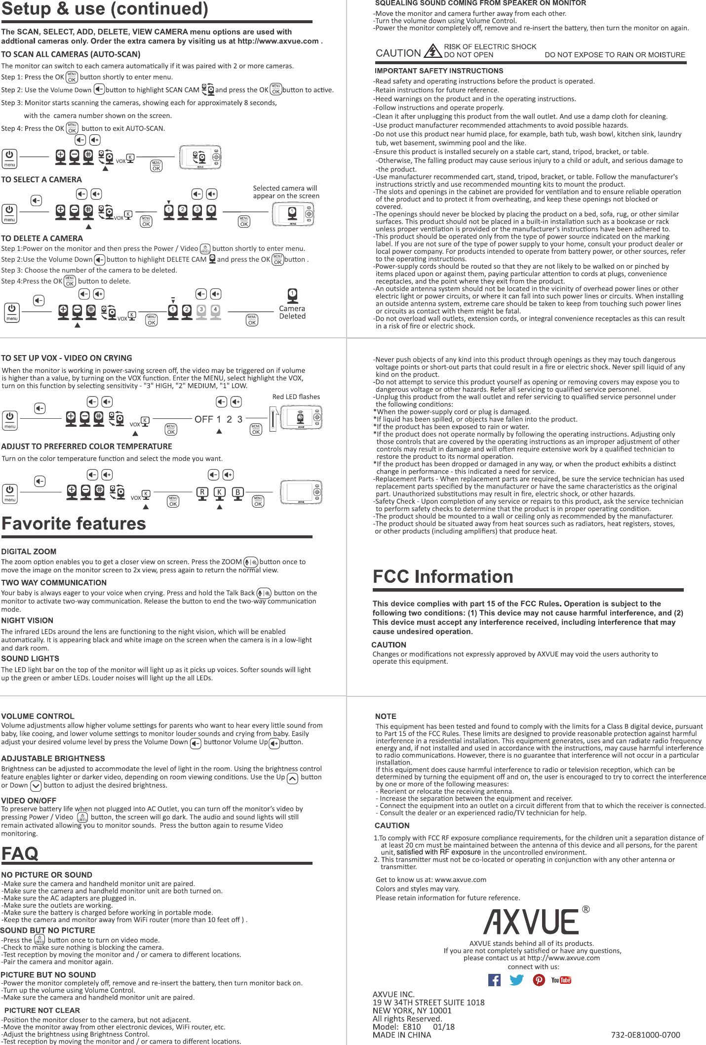 Page 2 of LOFTYNN INTELLIGENCE 810T Baby Monitor User Manual E810                                 2018 1 30