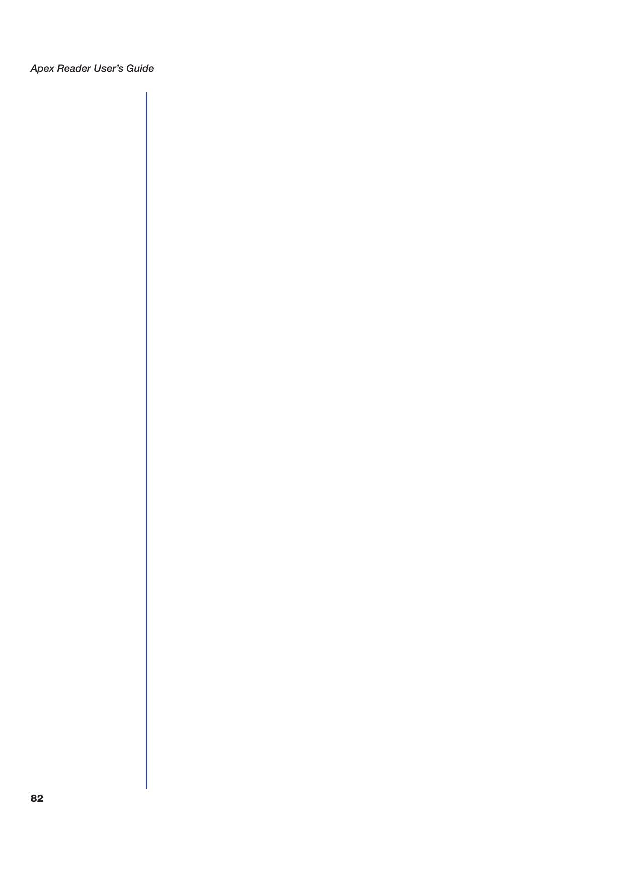 Apex Reader User&rsquo;s Guide82