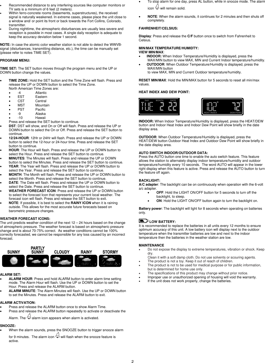 Page 2 of 3 - La-Crosse-Technology La-Crosse-Technology-308-805-Users-Manual 308-805_Manual_V6_10-26-11