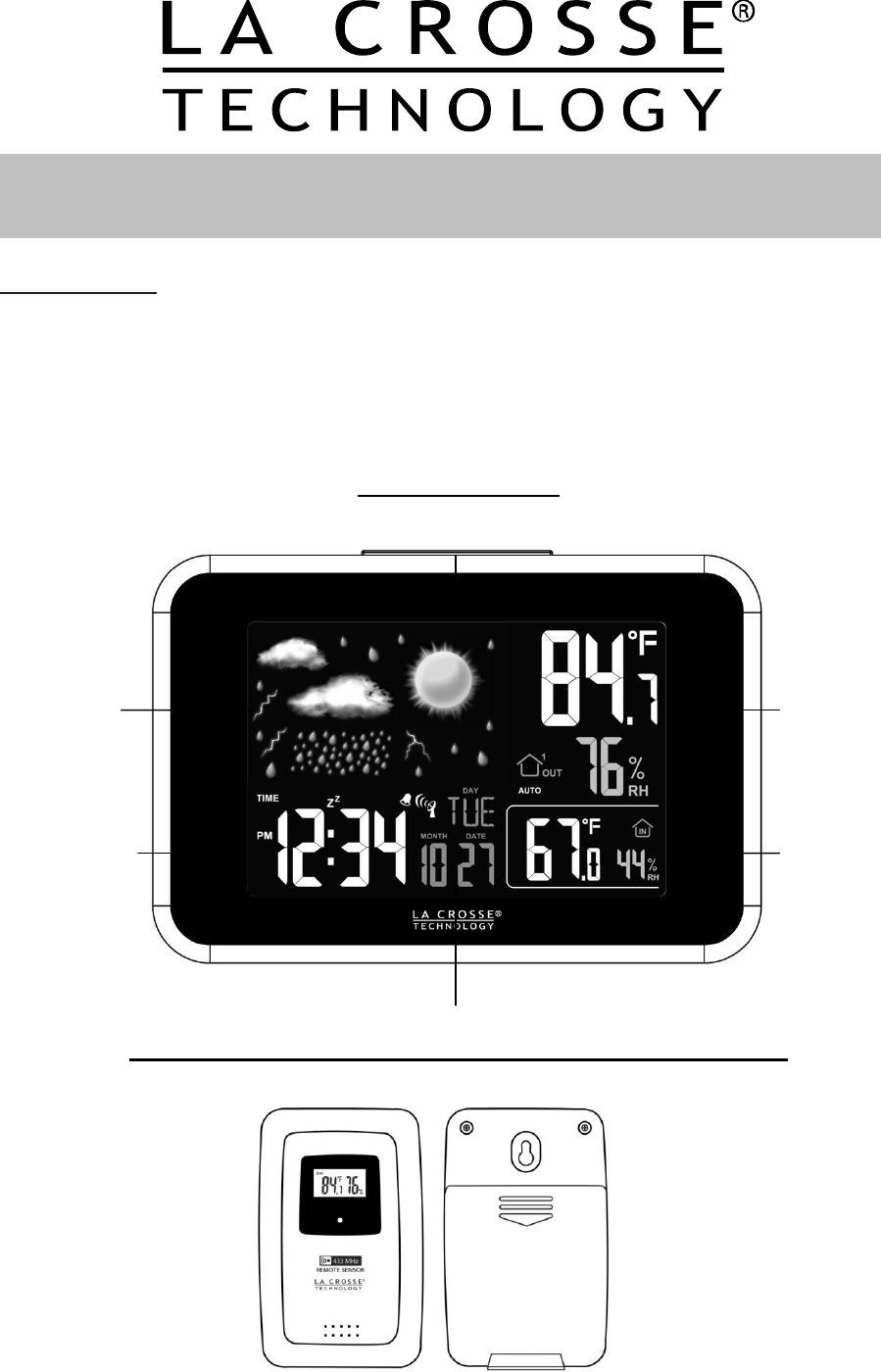 La Crosse Technology Wireless Color Weather Station 308 145B Users