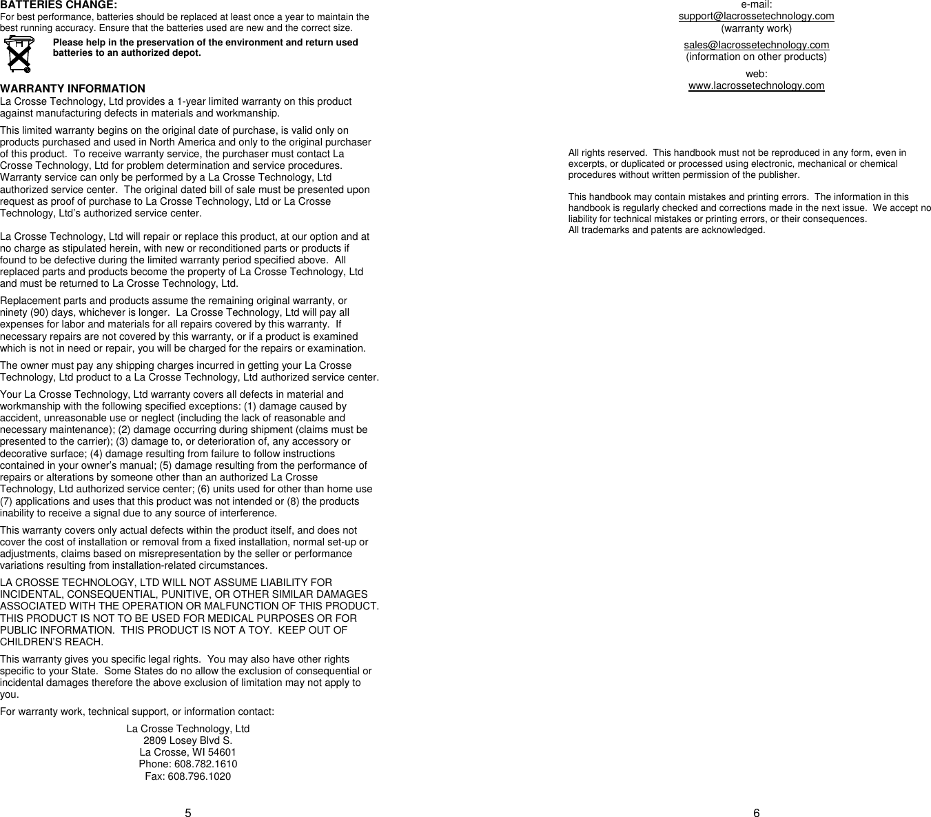 Page 3 of 3 - La-Crosse-Technology La-Crosse-Technology-Wt-3181Pl-Users-Manual- La-crosse-technology-wt-3181pl-users-manual