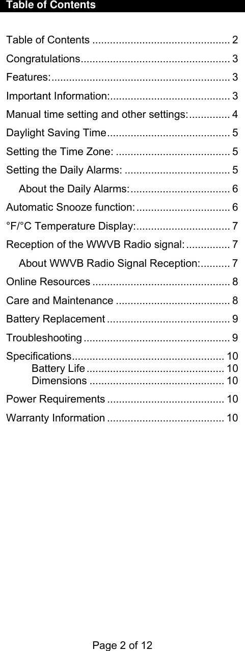 Page 2 of 12 - La-Crosse-Technology La-Crosse-Technology-Wt-8005U-Users-Manual-  La-crosse-technology-wt-8005u-users-manual