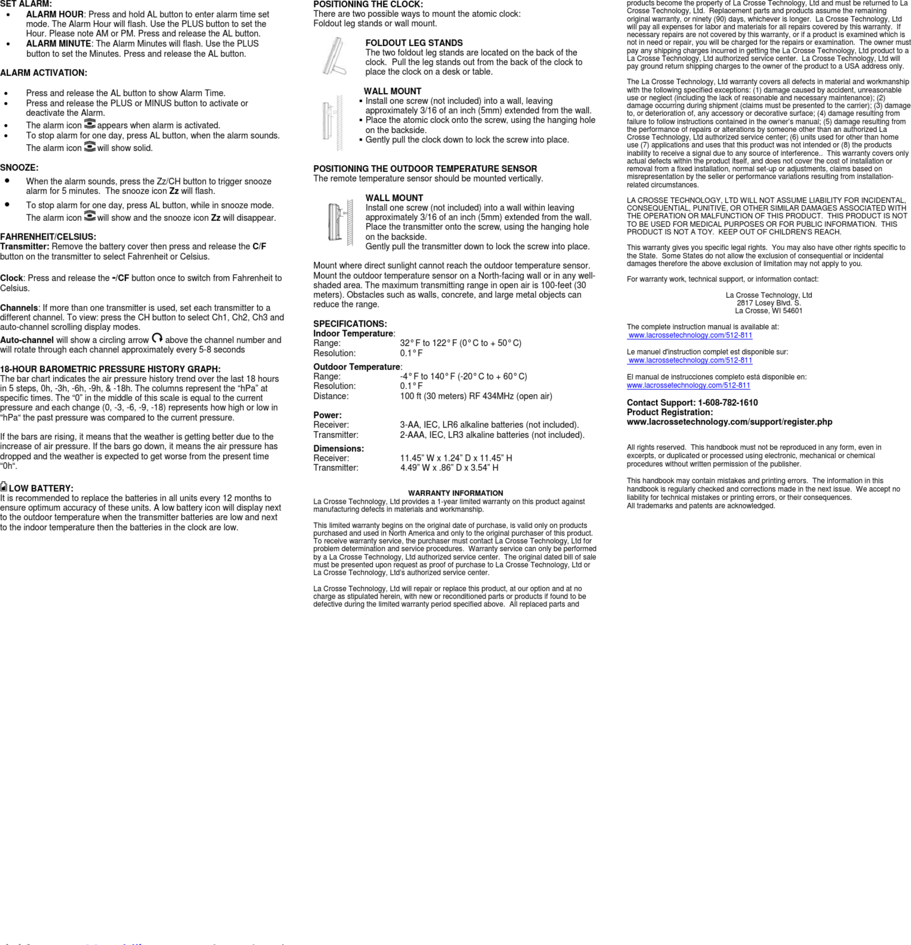 Page 2 of 2 - La-Crosse La-Crosse-512-811-Quick-Setup-Manual-1002997 User Manual