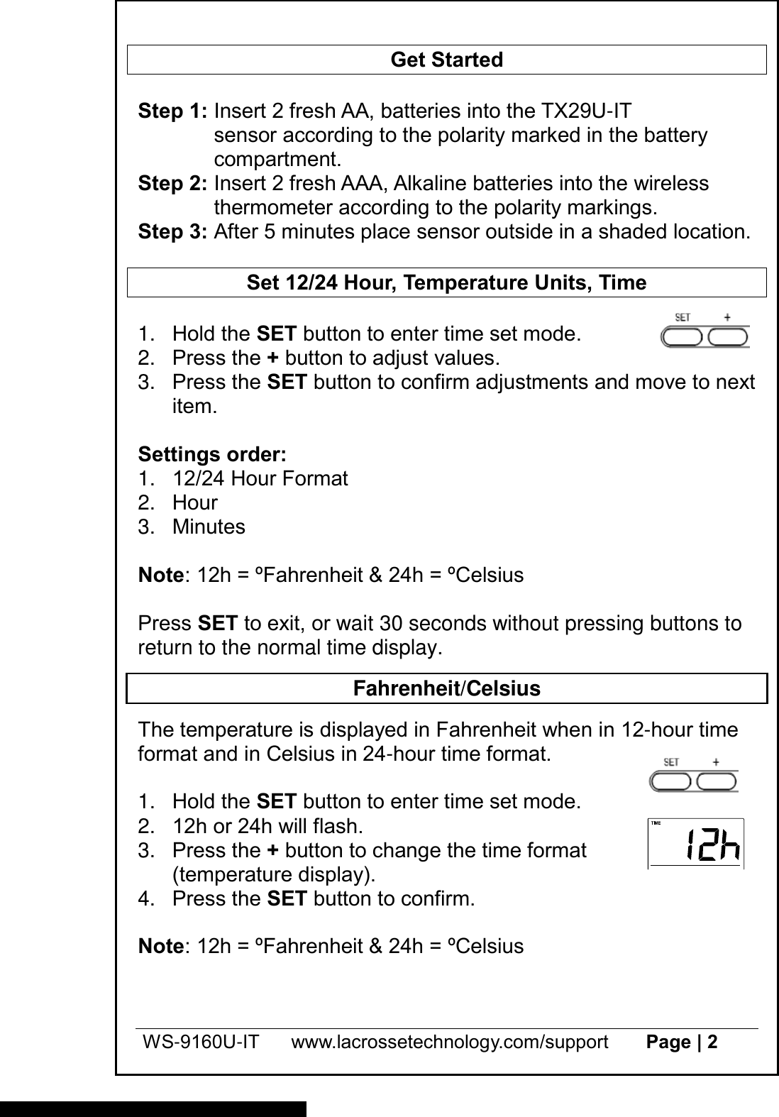 Page 2 of 6 - La-Crosse La-Crosse-Ws-9160U-It-Instruction-Manual-1003420 ManualsLib - Makes It Easy To Find Manuals Online! User Manual