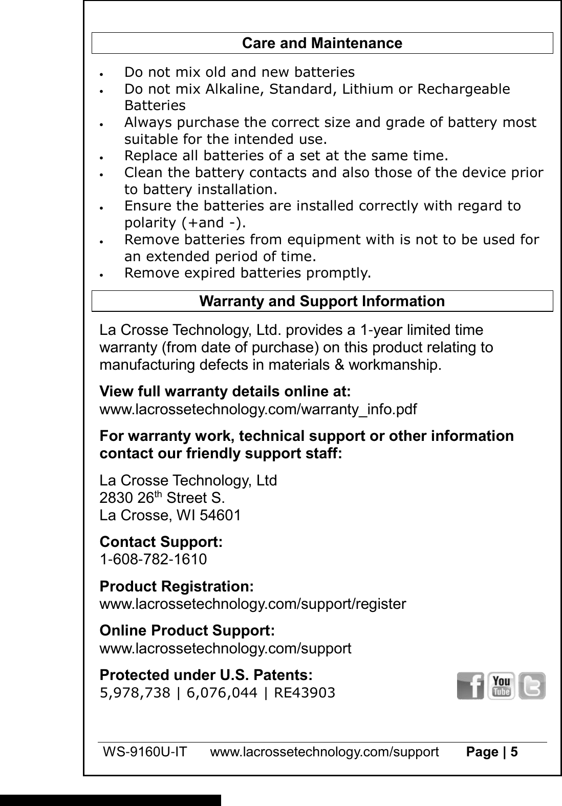 Page 5 of 6 - La-Crosse La-Crosse-Ws-9160U-It-Instruction-Manual-1003420 ManualsLib - Makes It Easy To Find Manuals Online! User Manual