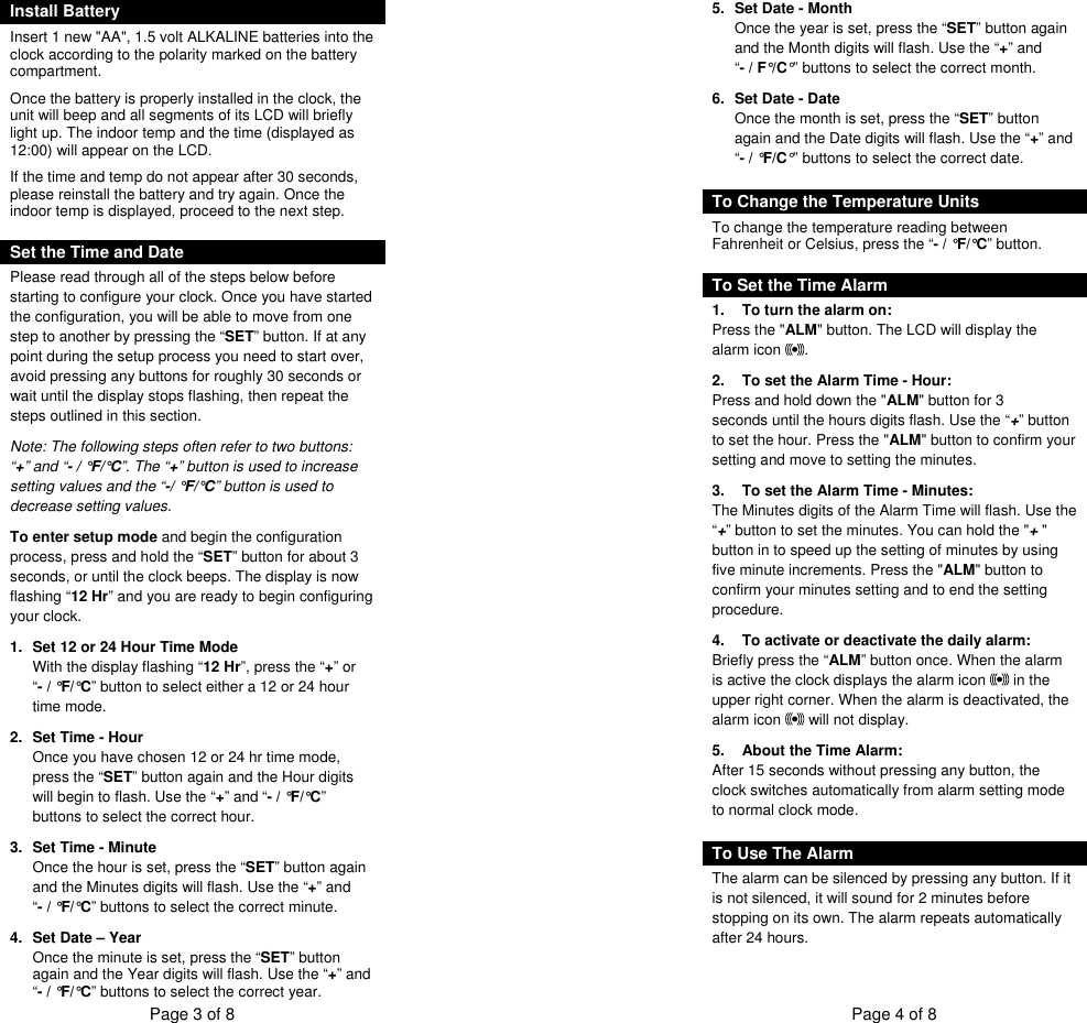 Page 2 of 4 - La-Crosse La-Crosse-Wt-8002U-Instruction-Manual- ManualsLib - Makes It Easy To Find Manuals Online!  La-crosse-wt-8002u-instruction-manual