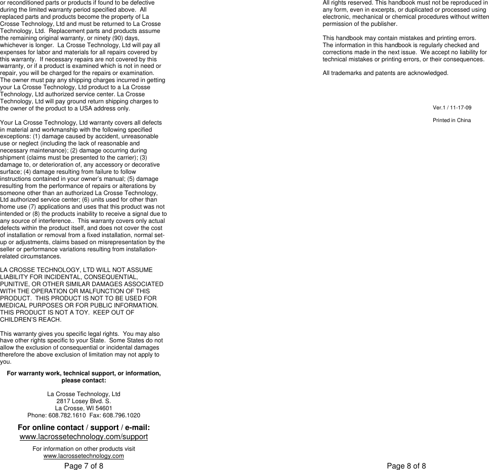 Page 4 of 4 - La-Crosse La-Crosse-Wt-8002U-Instruction-Manual- ManualsLib - Makes It Easy To Find Manuals Online!  La-crosse-wt-8002u-instruction-manual