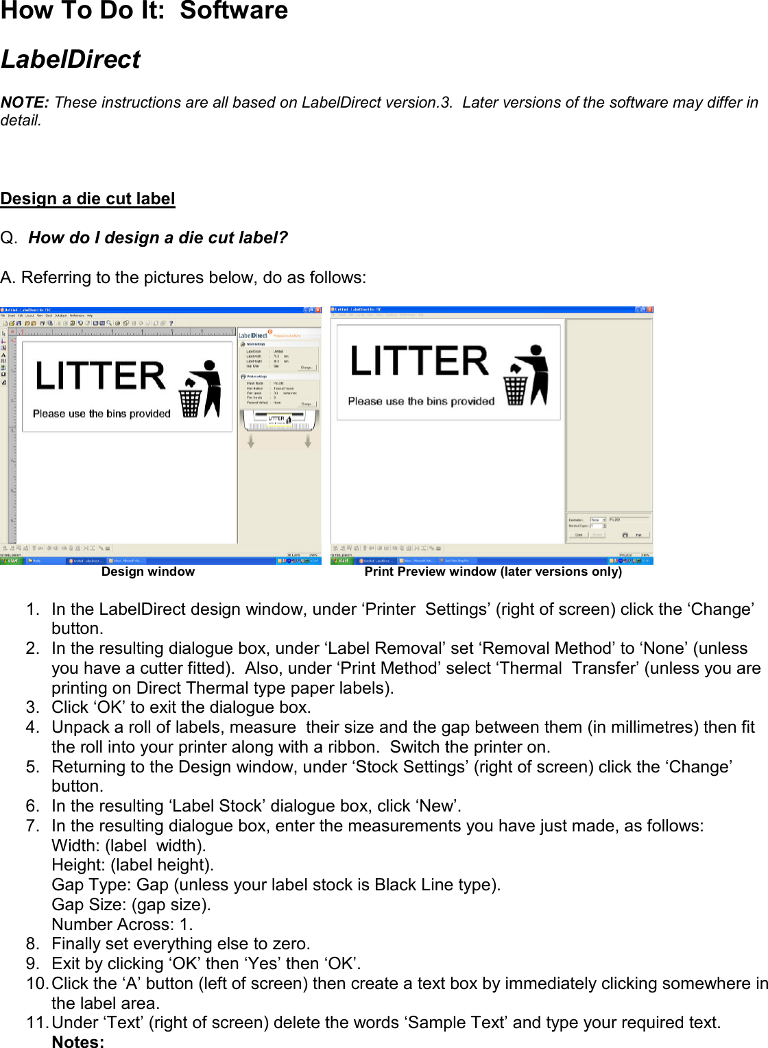 Page 1 of 11 - LabelZone Labeldirect Howto  User Manual Label Direct How To