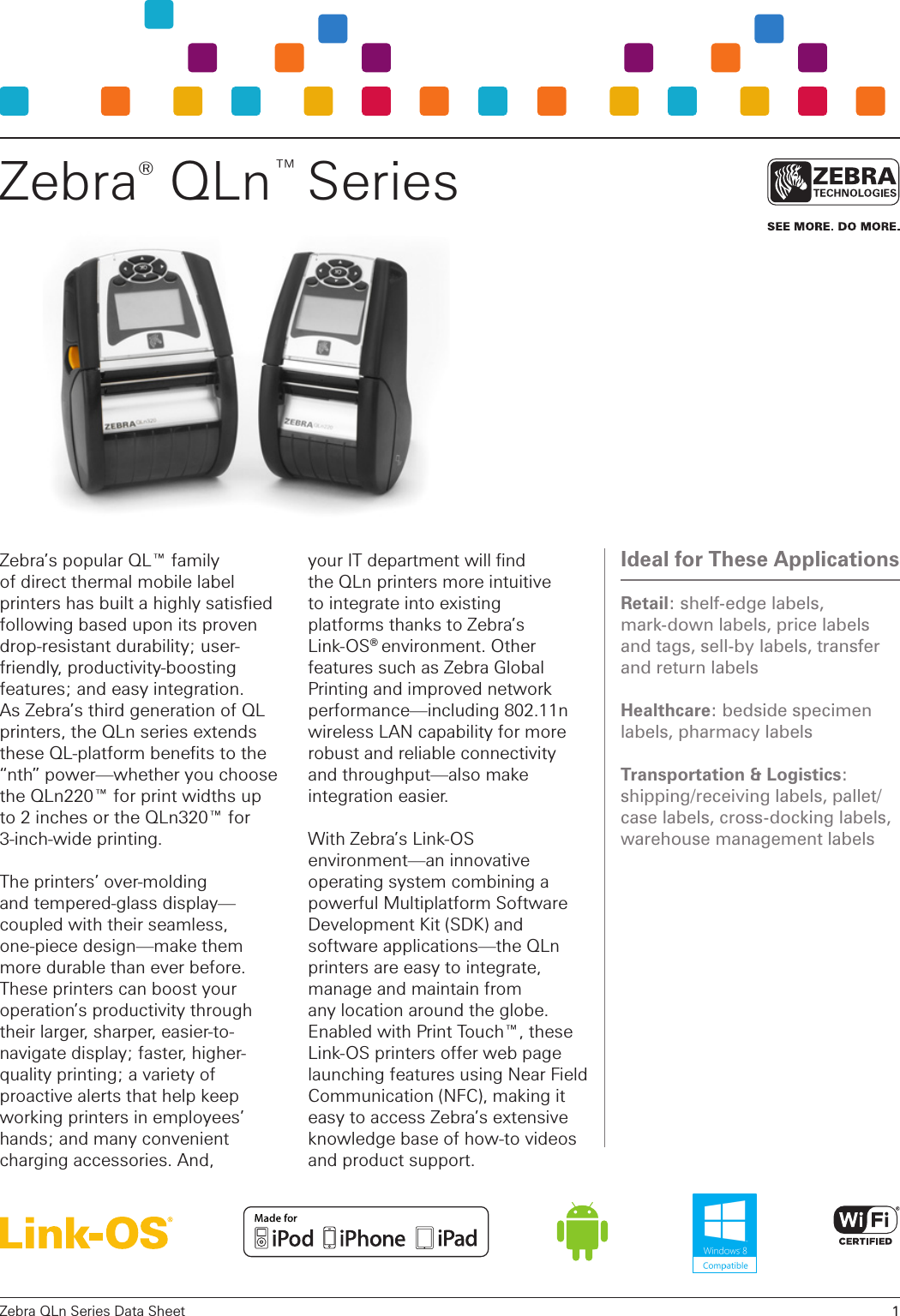 Page 1 of 6 - LabelZone Qlnseries-Datasheet User Manual