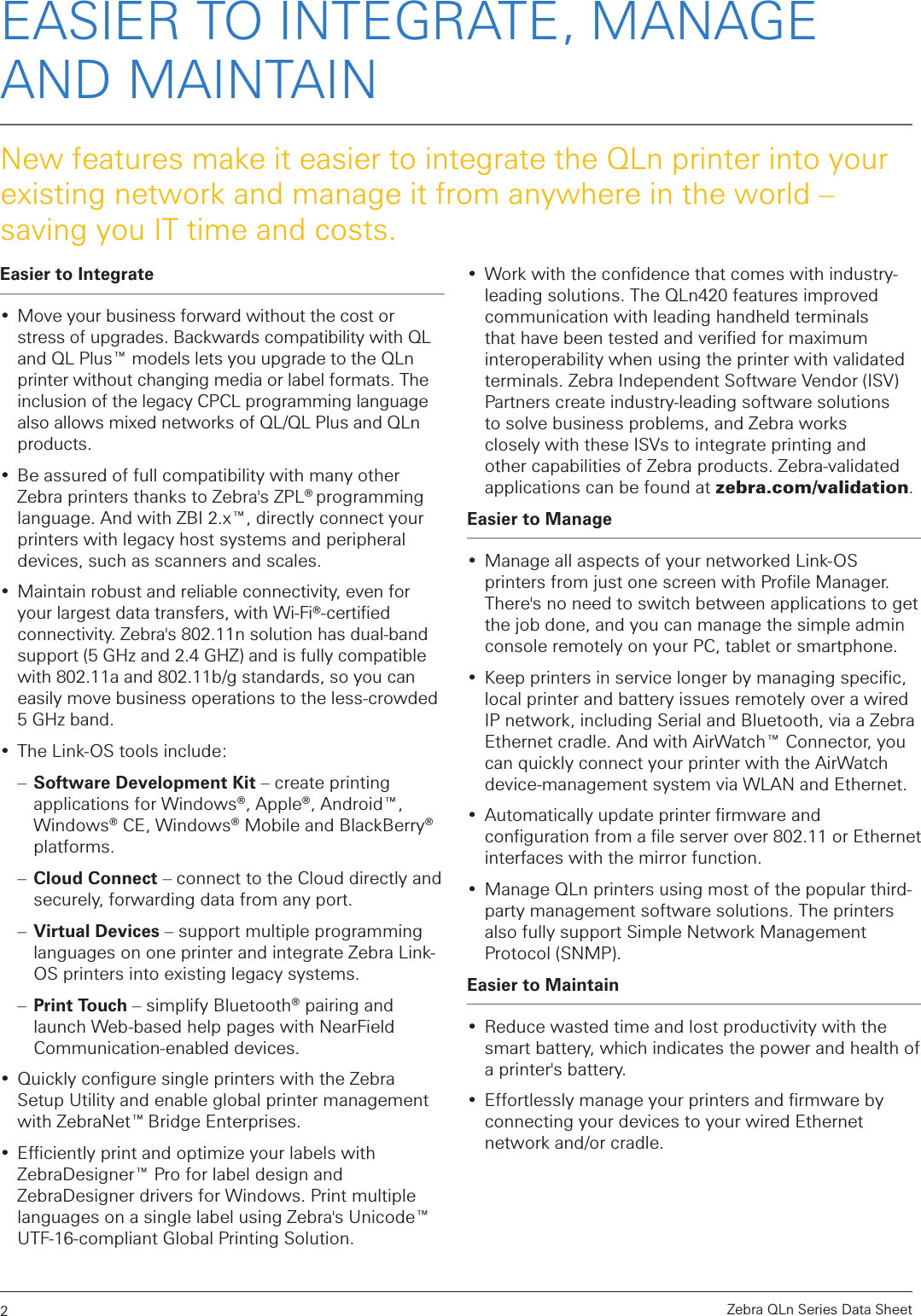 Page 2 of 6 - LabelZone Qlnseries-Datasheet User Manual