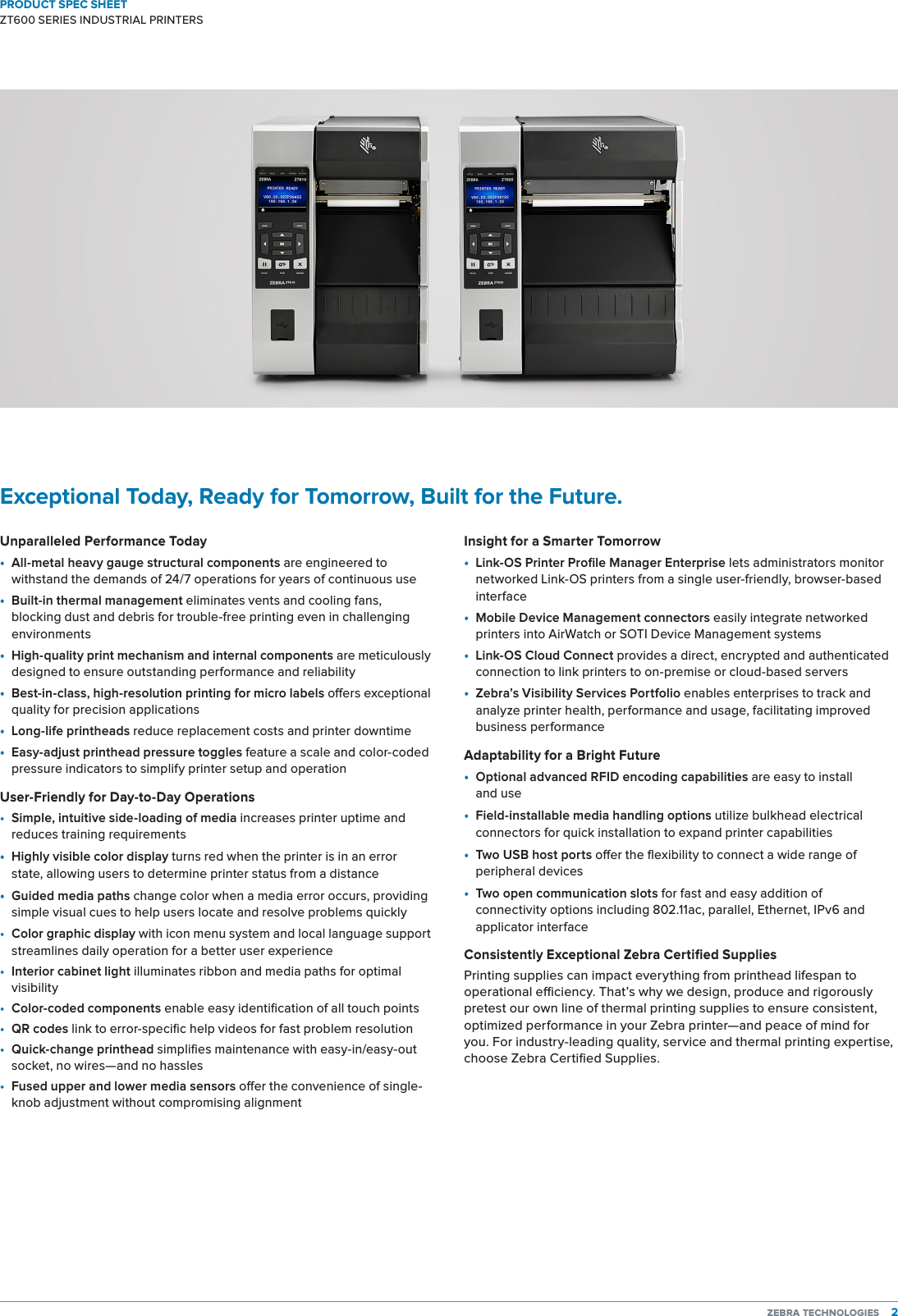 Page 2 of 4 - LabelZone Zt600-Series-Specification-Sheet-A4 User Manual