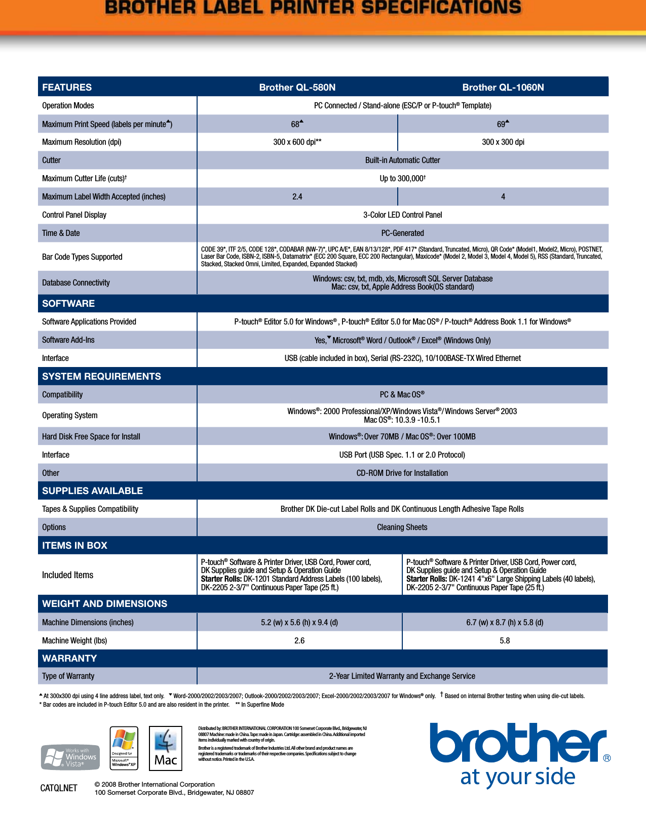 Page 6 of 6 - Labelzone Ql-580N-Brochure User Manual Brochure