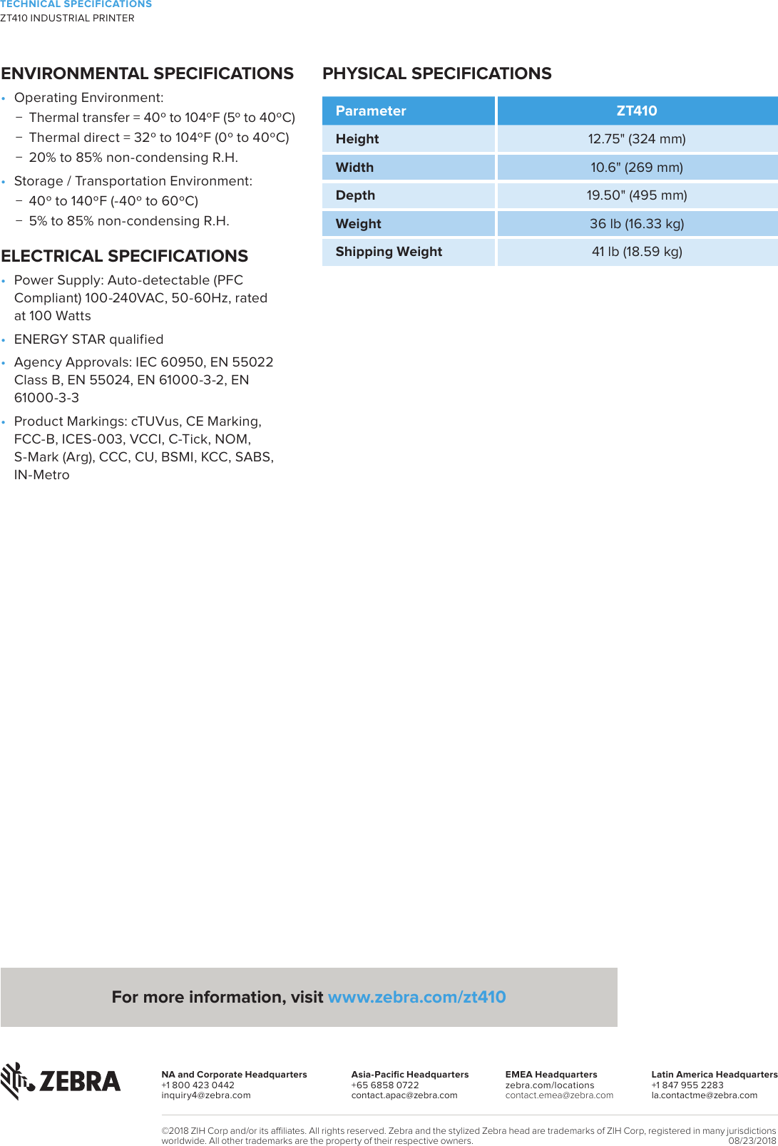 Page 7 of 7 - ZT410 Industrial Printer Tech Specs  Zt410-tech-specs-a4-en-gb