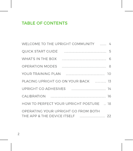 TABLE OF CONTENTS