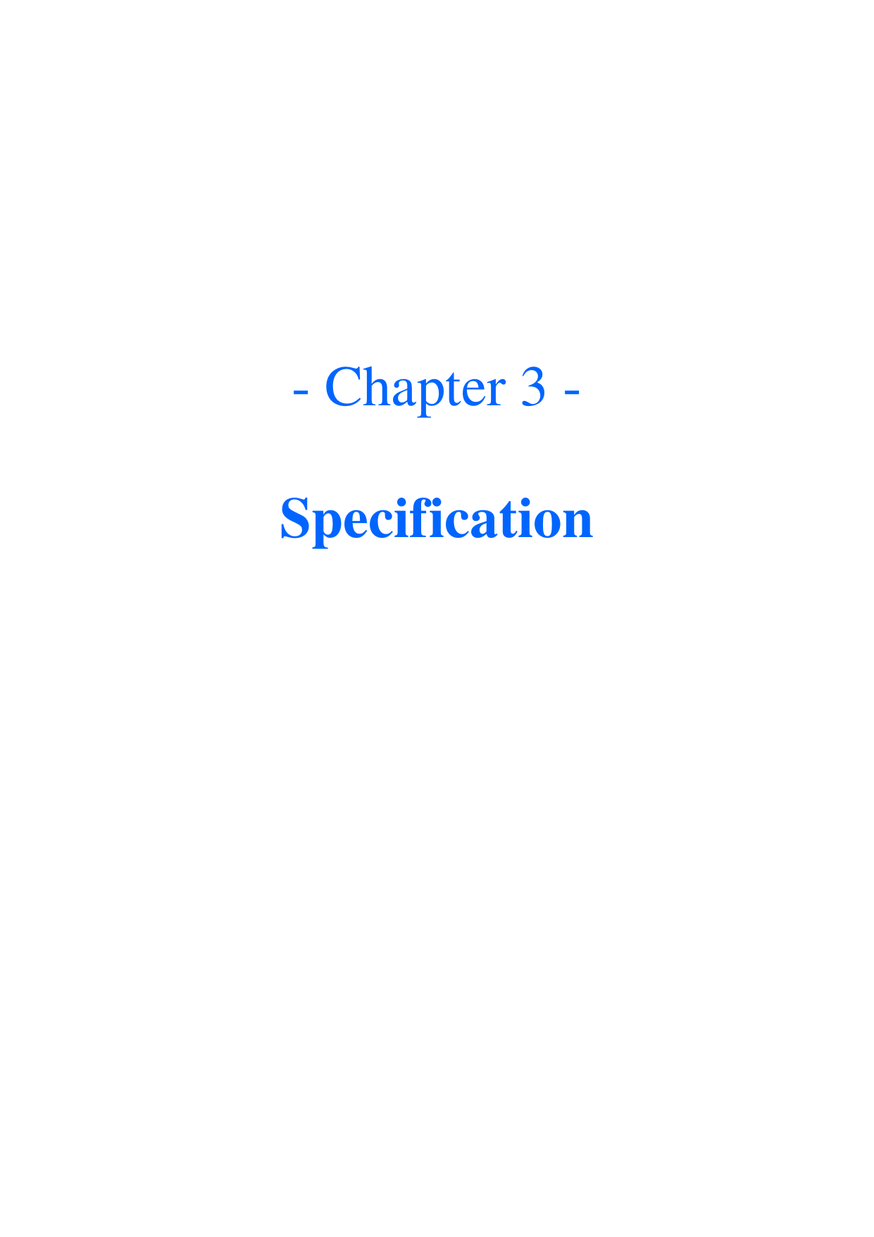    - Chapter 3 -  Specification   
