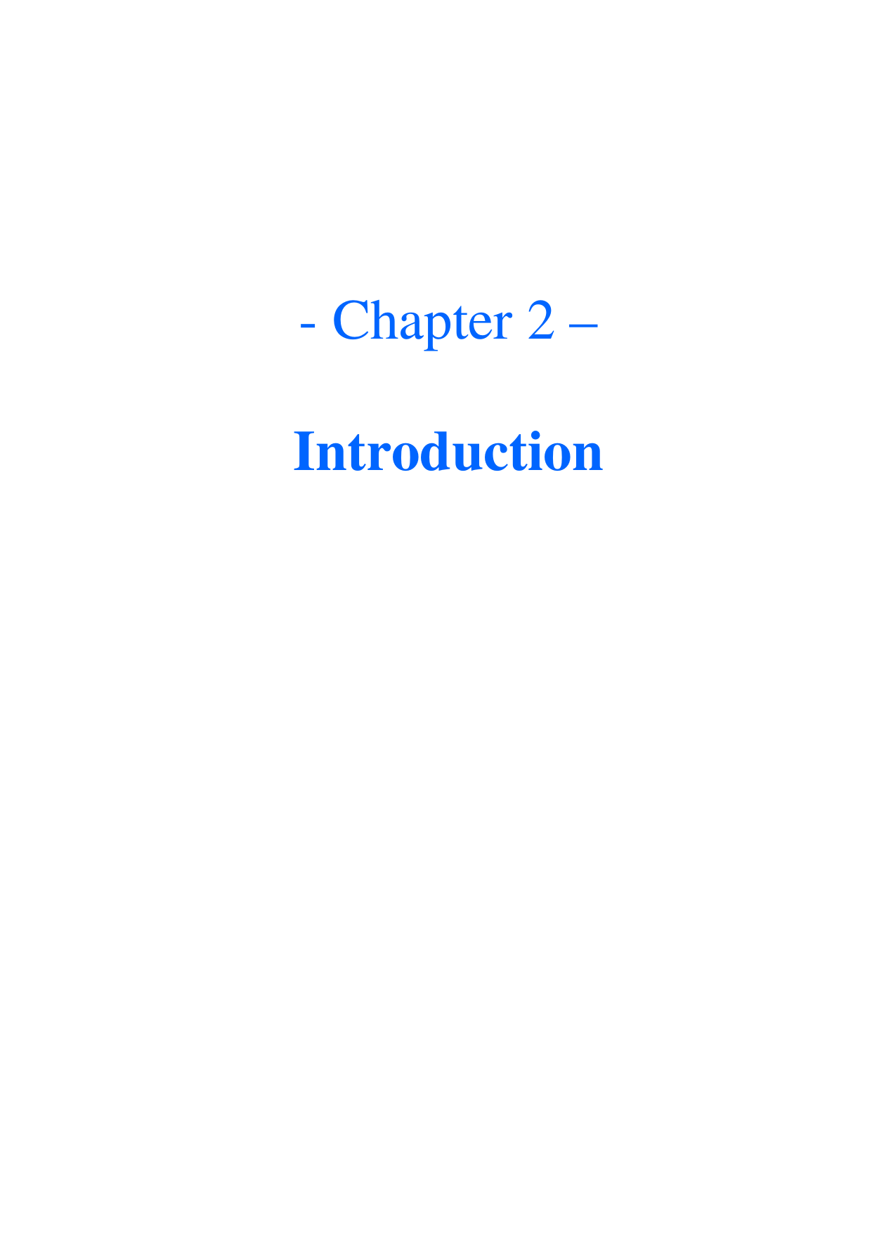   - Chapter 2 –  Introduction  