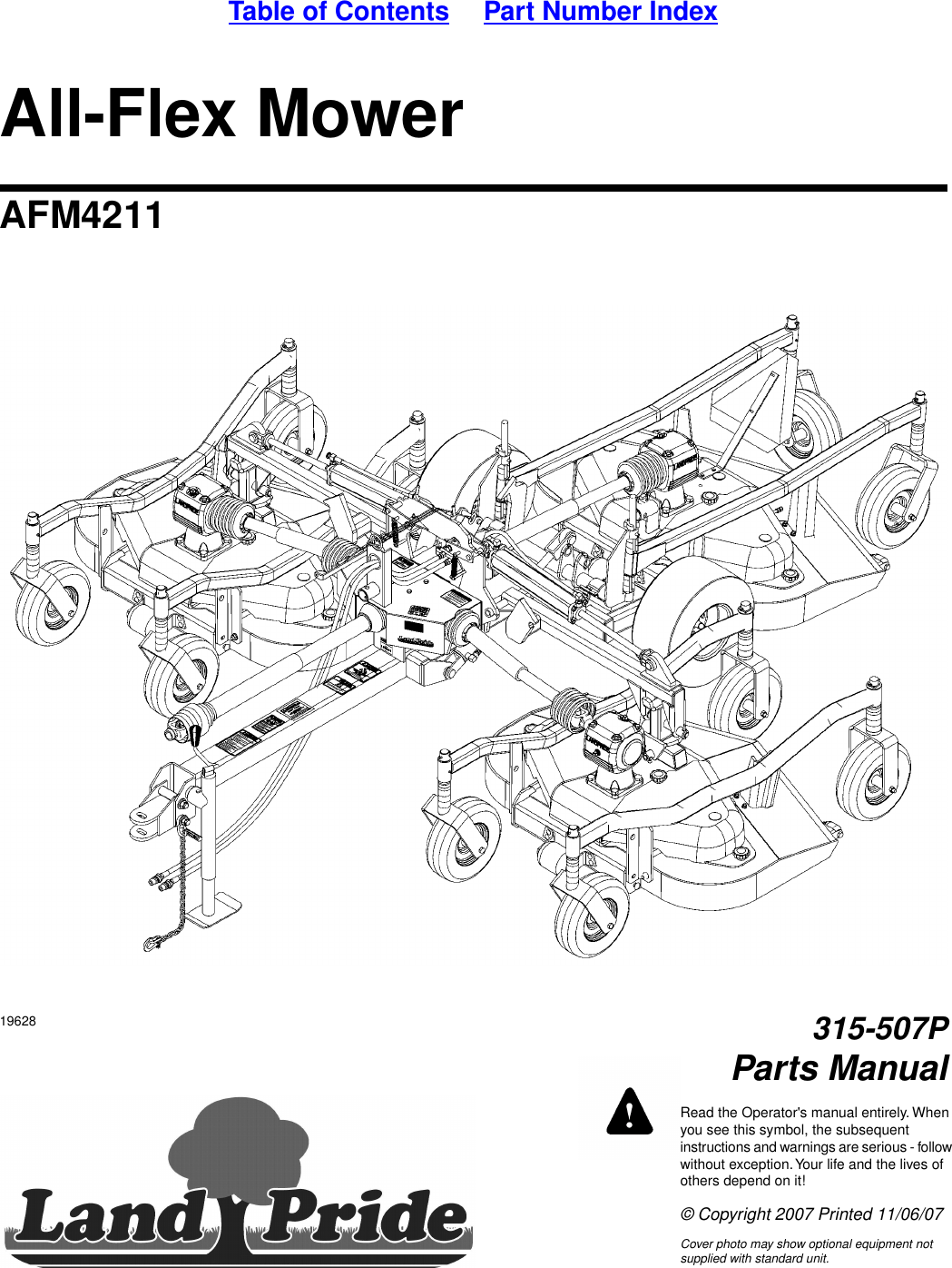 Land Pride Lawn Mower 315 507p Users Manual