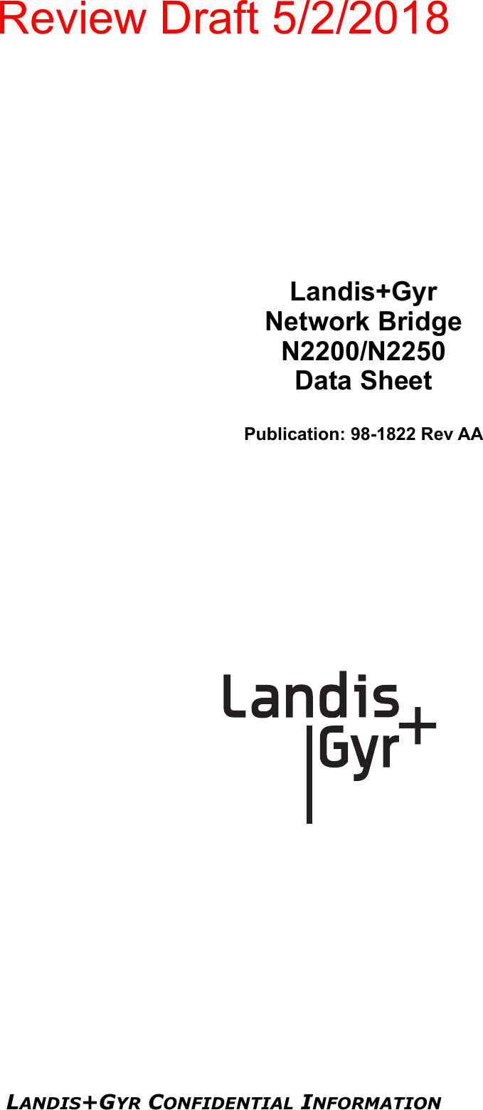 Page 2 of Landis Gyr Technology NG1R1S1 NIC AM User Manual Manual