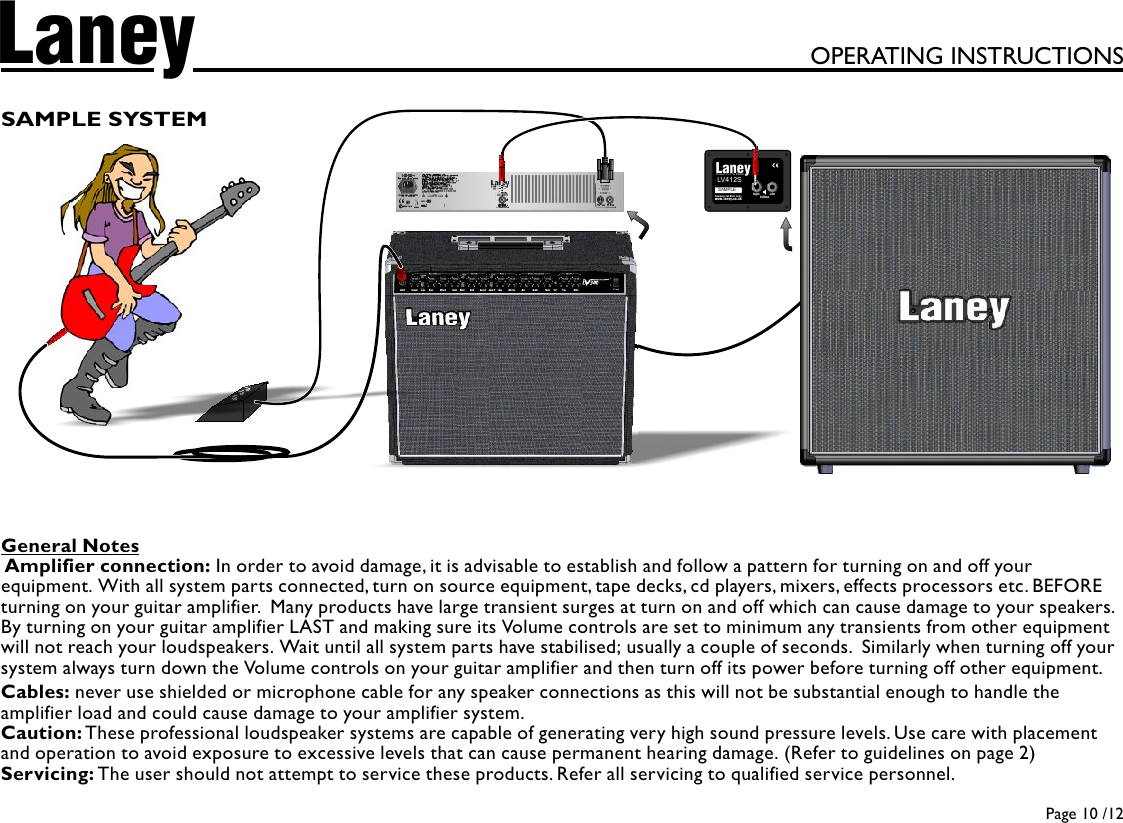 Laney Amplification Car Amplifier Lv300twin Users Manual Lv300 2006 Issue 1 1