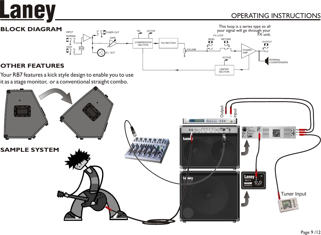 Page 9 of 12 - Laney-Amplification Laney-Amplification-Laney-Amplification-Musical-Instrument-Amplifier-Rb7-Users-Manual- RB7 Manual - 2006 Issue 1  Laney-amplification-laney-amplification-musical-instrument-amplifier-rb7-users-manual